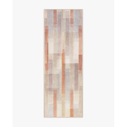 Solar Drift Rust & Grey Flatwoven Rug - 75 x 215 cm - Rug + Pad System