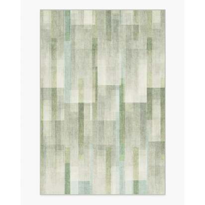 Solar Drift Silver Green Flatwoven Rug - 185 x 275 cm - Rug + Pad System