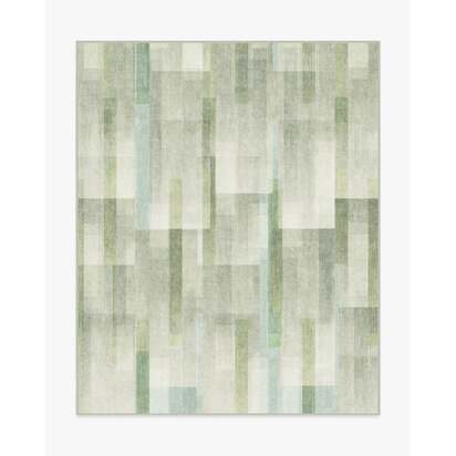 Solar Drift Silver Green Flatwoven Rug - 245 x 305 cm - Rug + Cushioned Pad System