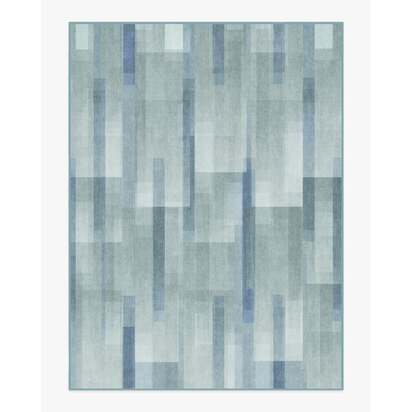Solar Drift Silver Blue Flatwoven Rug - 275 x 365 cm - Rug + Cushioned Pad System