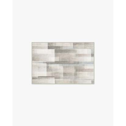 Solar Drift Warm Grey Flatwoven Rug - 60 x 90 cm - Rug + Cushioned Pad System