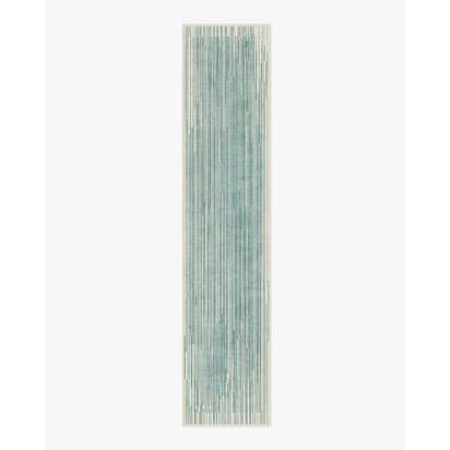Striated Border Blue Rug - 75 x 365 cm - All-In-One Rug