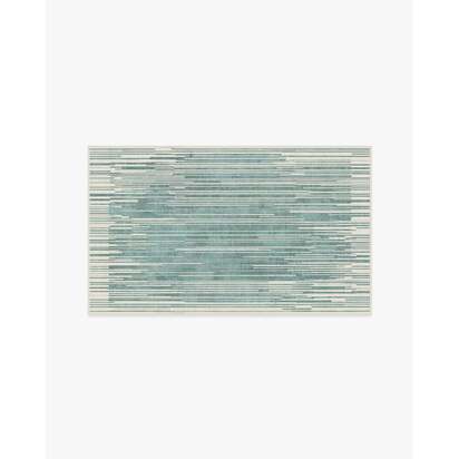 Striated Border Blue Rug - 90 x 150 cm - All-In-One Rug
