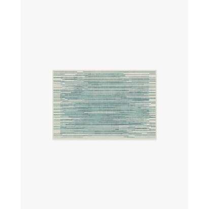 Striated Border Blue Rug - 90 x 150 cm - All-In-One Rug
