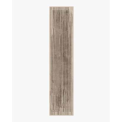 Striated Border Brown Rug - 75 x 365 cm - All-In-One Rug