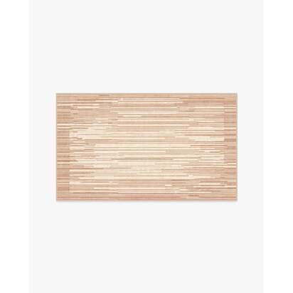 Striated Border Neutral Flatwoven Rug - 90 x 150 cm - Rug + Pad System