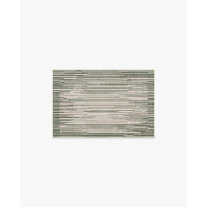 Striated Border Olive Green Rug - 75 x 215 cm - All-In-One Rug