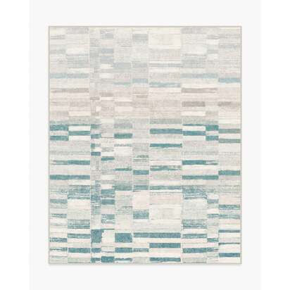 Zellige Blue Flatwoven Rug - 245 x 305 cm - Rug + Cushioned Pad System
