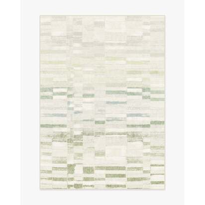 Zellige Green Flatwoven Rug - 150 x 215 cm - Rug + Pad System