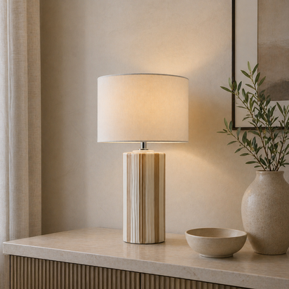 Lewis Taupe & Off White Ceramic Table Lamp