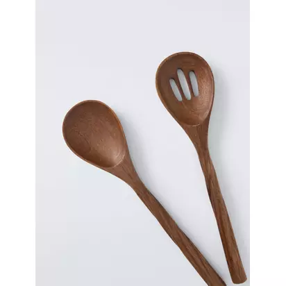 John Lewis Rustic Mango Wood Salad Servers, Natural Natural Natural | 30.5x7.50x2.50
