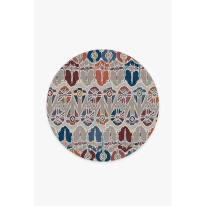 Corellian Ikat Polychrome Flatwoven Rug - 185 Round cm - Rug + Cushioned Pad System