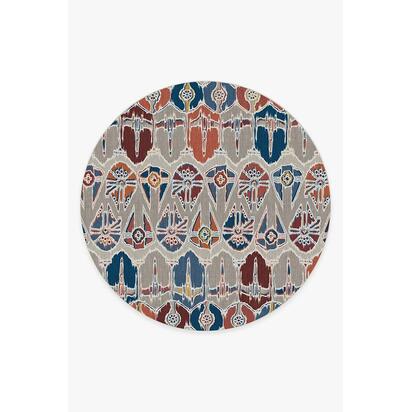 Corellian Ikat Polychrome Flatwoven Rug - 245 Round cm - Rug + Cushioned Pad System