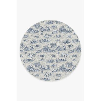 Star Wars Toile Blue Flatwoven Rug - 245 Round cm - Rug + Pad System