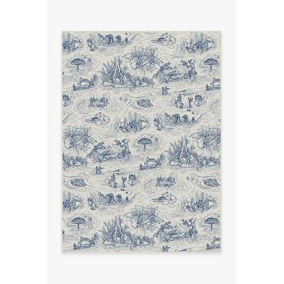 Star Wars Toile Blue Flatwoven Rug - 150 x 215 cm - Rug + Cushioned Pad System