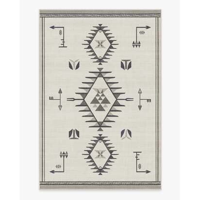 The Child Black & Cream Flatwoven Rug - 185 x 275 cm - Rug + Cushioned Pad System