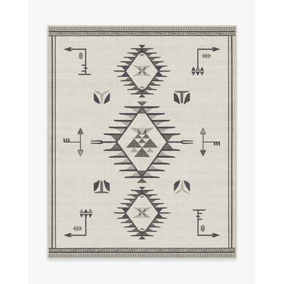 The Child Black & Cream Flatwoven Rug - 245 x 305 cm - Rug + Cushioned Pad System
