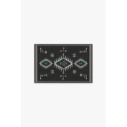 The Child Charcoal Flatwoven Rug - 60 x 90 cm - Rug + Pad System
