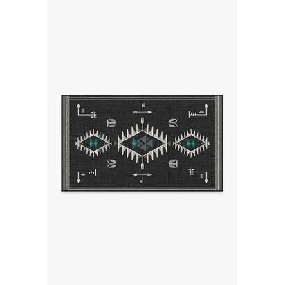 The Child Charcoal Flatwoven Rug - 90 x 150 cm - Rug + Pad System