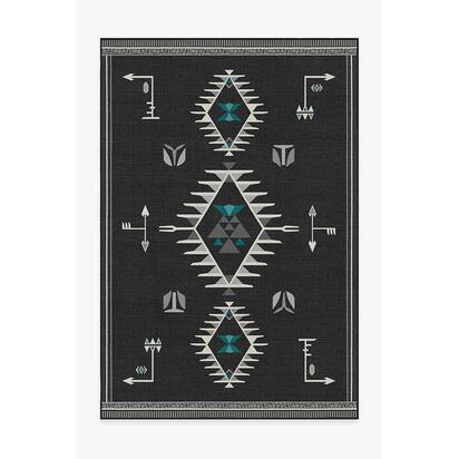 The Child Charcoal Flatwoven Rug - 185 x 275 cm - Rug + Pad System