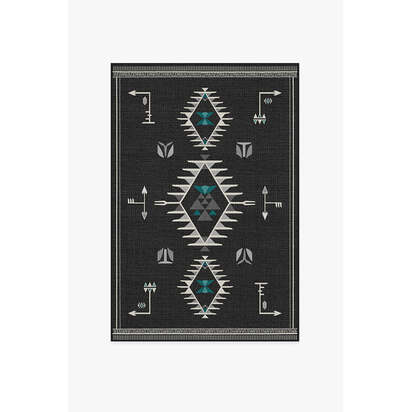 The Child Charcoal Flatwoven Rug - 120 x 185 cm - Rug + Pad System
