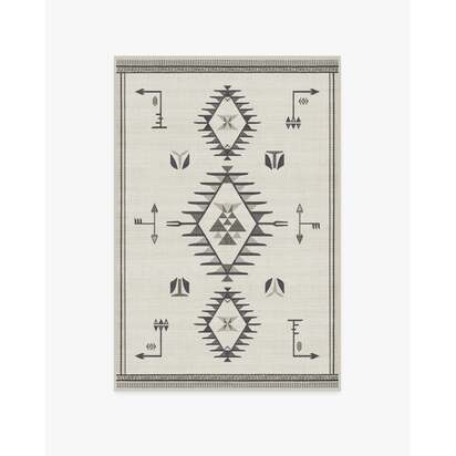 The Child Black & Cream Flatwoven Rug - 120 x 185 cm - Rug + Cushioned Pad System