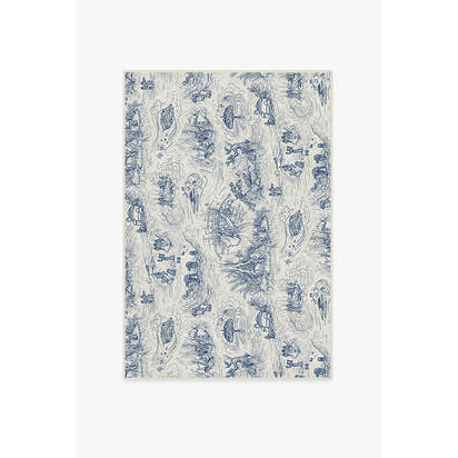 Star Wars Toile Blue Flatwoven Rug - 120 x 185 cm - Rug + Cushioned Pad System