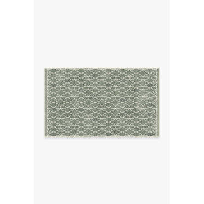 Grogu™ Trellis Sage Green Flatwoven Rug - 90 x 150 cm - Rug + Cushioned Pad System