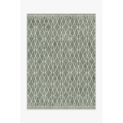 Grogu™ Trellis Sage Green Flatwoven Rug - 150 x 215 cm - Rug + Cushioned Pad System