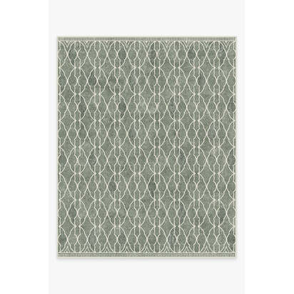 Grogu™ Trellis Sage Green Flatwoven Rug - 245 x 305 cm - Rug + Cushioned Pad System