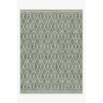 Grogu™ Trellis Sage Green Flatwoven Rug - 275 x 365 cm - Rug + Cushioned Pad System