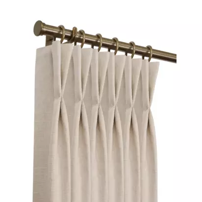 John Lewis Select Classic Curtain Pole with Rings and Stud Finial, Wall Fix, Dia.25mm Brass Toned | [NoValue]