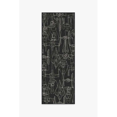 Star Wars Armada Black Flatwoven Rug - 75 x 215 cm - Rug + Cushioned Pad System
