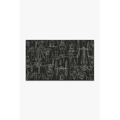 Star Wars Armada Black Flatwoven Rug - 90 x 150 cm - Rug + Cushioned Pad System
