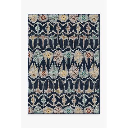 Corellian Ikat Navy Flatwoven Rug - 150 x 215 cm - Rug + Pad System
