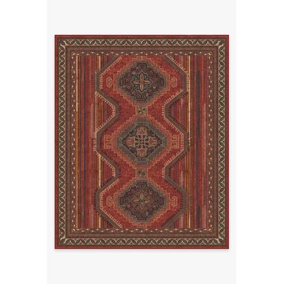 Mandalore Scarlet Red Flatwoven Rug - 245 x 305 cm - Rug + Pad System
