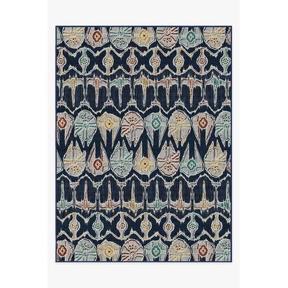 Corellian Ikat Navy Flatwoven Rug - 275 x 365 cm - Rug + Pad System
