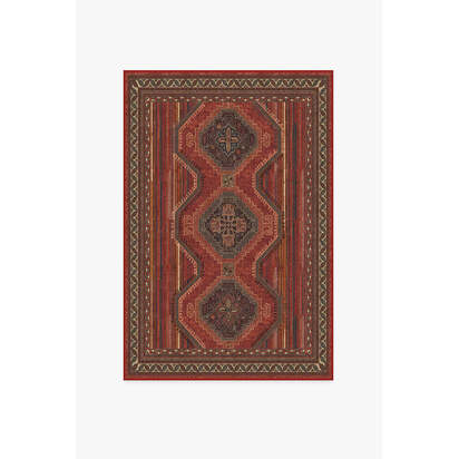 Mandalore Scarlet Red Flatwoven Rug - 120 x 185 cm - Rug + Pad System