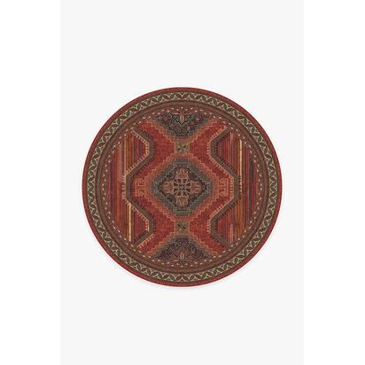 Mandalore Scarlet Red Rug - 185 Round cm - All-In-One Rug