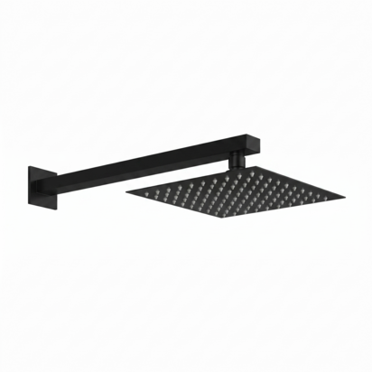 Harbour Status Concealed Shower Valve & Wall Mounted Fixed 300mm Shower Head - Matt Black