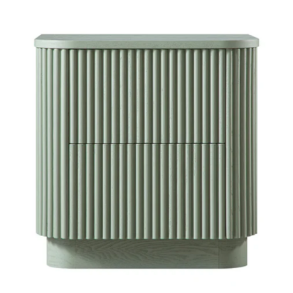 Maru 2-Drawer Bedside Table, Sage Green