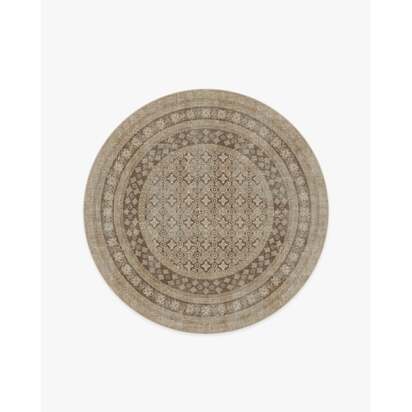 Cyrus Rose Gold Flatwoven Rug - 185 Round cm - Rug + Cushioned Pad System