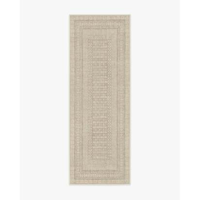 Cyrus Beige Ivory Flatwoven Rug - 75 x 215 cm - Rug + Pad System