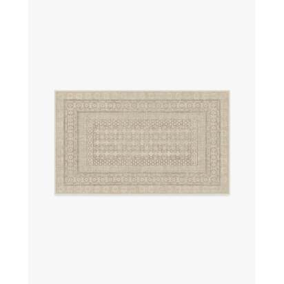 Cyrus Beige Ivory Flatwoven Rug - 90 x 150 cm - Rug + Pad System