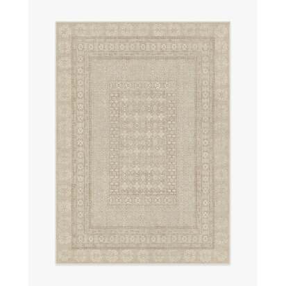 Cyrus Beige Ivory Flatwoven Rug - 150 x 215 cm - Rug + Pad System