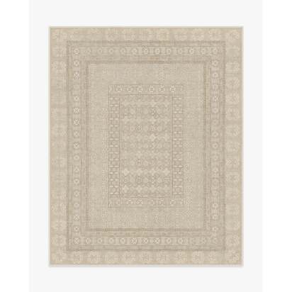 Cyrus Beige Ivory Flatwoven Rug - 245 x 305 cm - Rug + Pad System