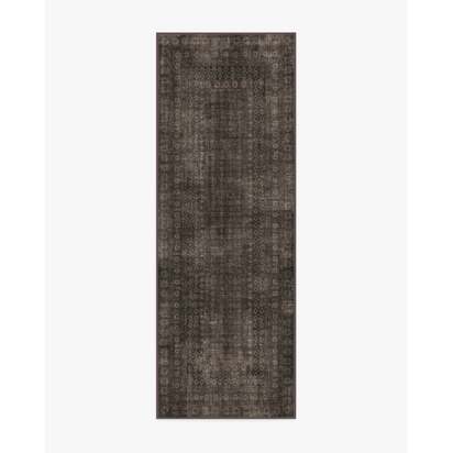 Cyrus Black Flatwoven Rug - 75 x 215 cm - Rug + Pad System