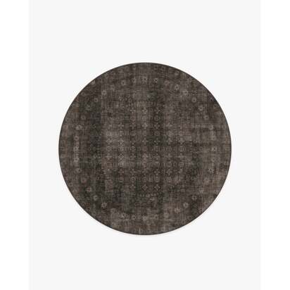 Cyrus Black Flatwoven Rug - 185 Round cm - Rug + Pad System
