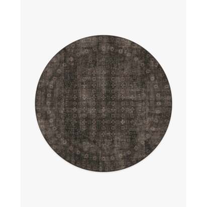 Cyrus Black Flatwoven Rug - 245 Round cm - Rug + Cushioned Pad System