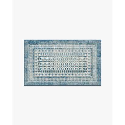 Cyrus Ocean and Ivory Flatwoven Rug - 90 x 150 cm - Rug + Pad System